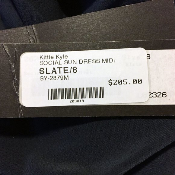 SYMPLI Social Sundress midi length Slate gray excellent condition! - Picture 3 of 4